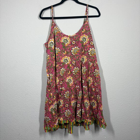Velvet by Graham Spencer Large Tracy Cami Dress Floral Cotton V Neck Sleeveless - Picture 3 of 9